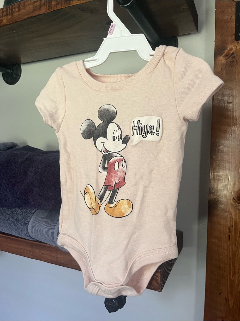 Disney Pink Mickey Mouse Hiya! Short Sleeve Bodysuit